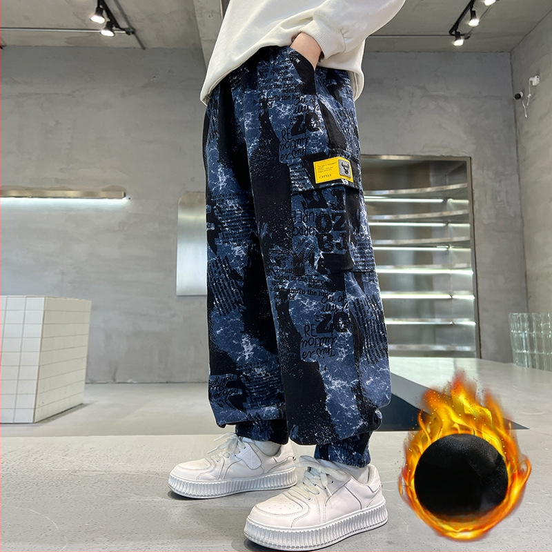 Dječje proljetne i jesenske hlače 2024. Nove hlače s oprugom, velike dječje maskirne dječje hlače za dječake, proljetni zapadnjački stil, ležerne hlače, moderne