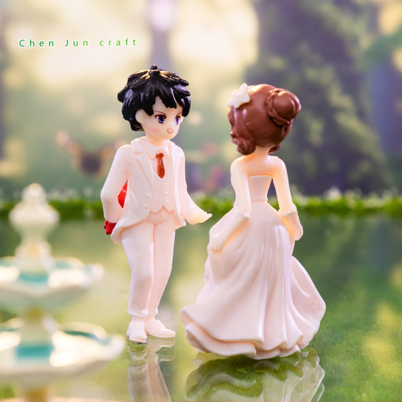 Mikromaastik loominguline romantiline ettepaneku paar tegelane DIY võtmehoidja kaunistus aksessuaarid auto lauaarvuti väikesed kaunistused