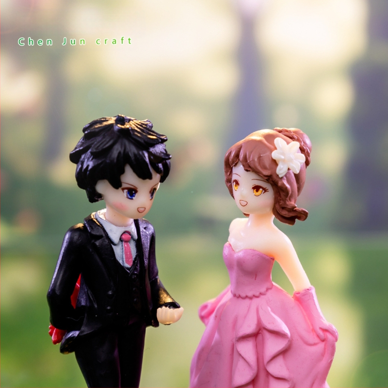 Mikromaastik loominguline romantiline ettepaneku paar tegelane DIY võtmehoidja kaunistus aksessuaarid auto lauaarvuti väikesed kaunistused