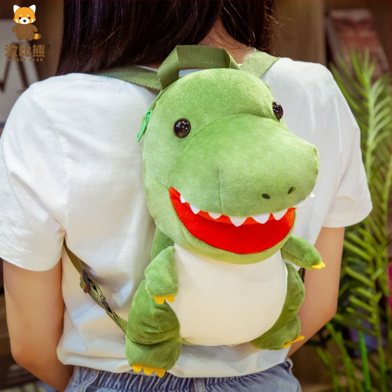 Tyrannosaurus Triceratops Dinosaurus Plush mänguasja seljakott Imikute ja laste seljakott Piiriülene otsetarne püüdmismasin Nukk
