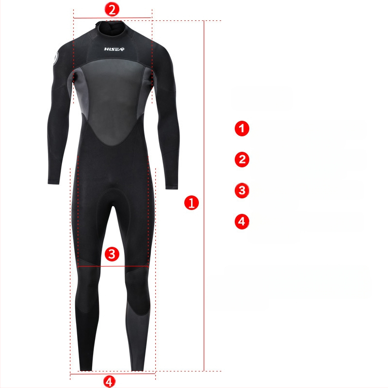 Costum de scafandru Hisea en-gros de 1,5 mm, pantaloni cu mânecă lungă caldă pentru bărbați, costum de surf, costum de scufundări pentru meduze, în stoc