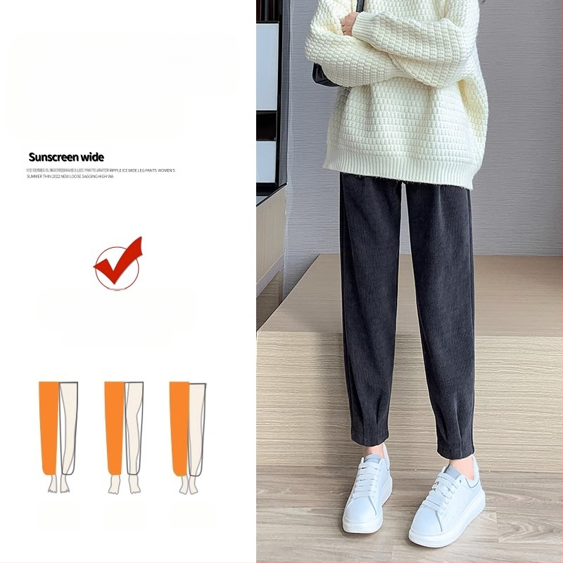 Панталони за бременни, есенни и зимни панталони с полар, евро памучни кадифени къси панталони, гащички, тесни прави панталони, панталони с качулка, пролетно и есенно облекло