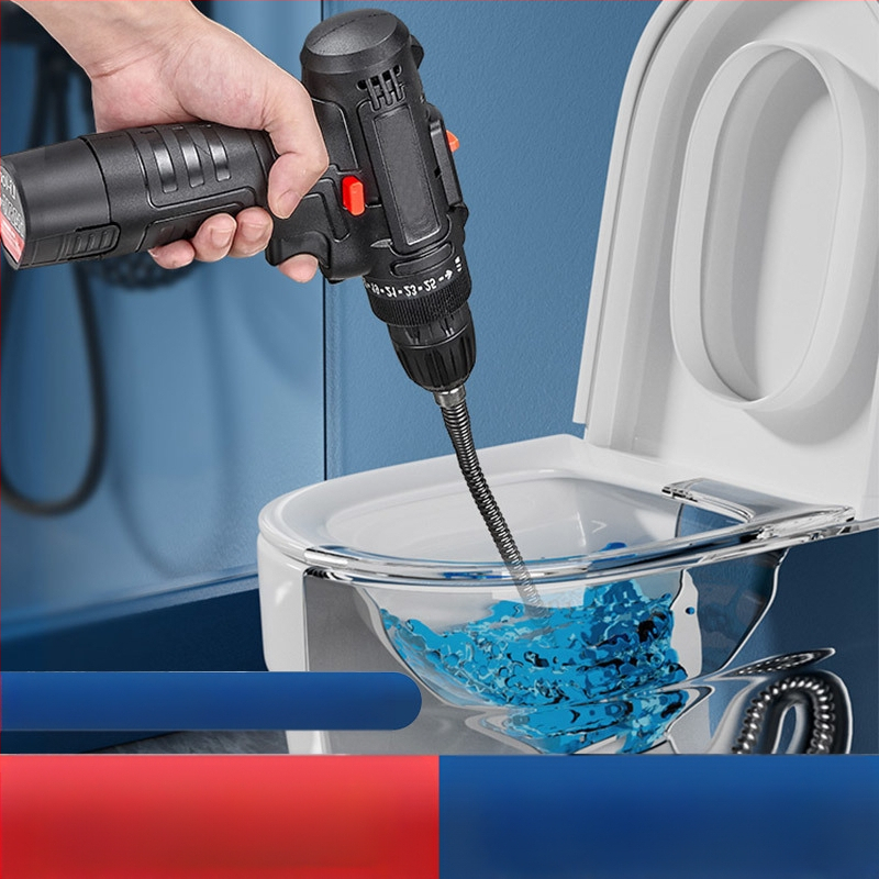 Gamyklinis tiesioginis buitinis elektrinis vamzdžių gilinimo įrenginys kanalizacijos įrankis plieninė viela virtuvės tualetas tualeto užsikimšimas