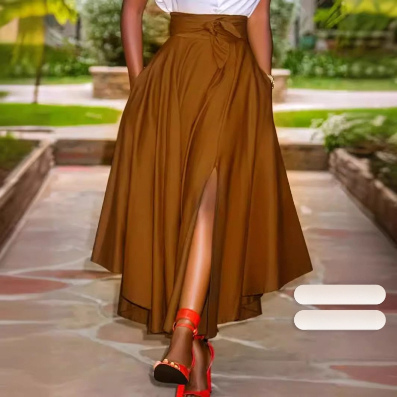 Prekogranična europska i američka Aliexpress popularna ležerna stil proljetna i ljetna ženska odjeća vanjska trgovina suknja srednje duljine s nabranim suknjama