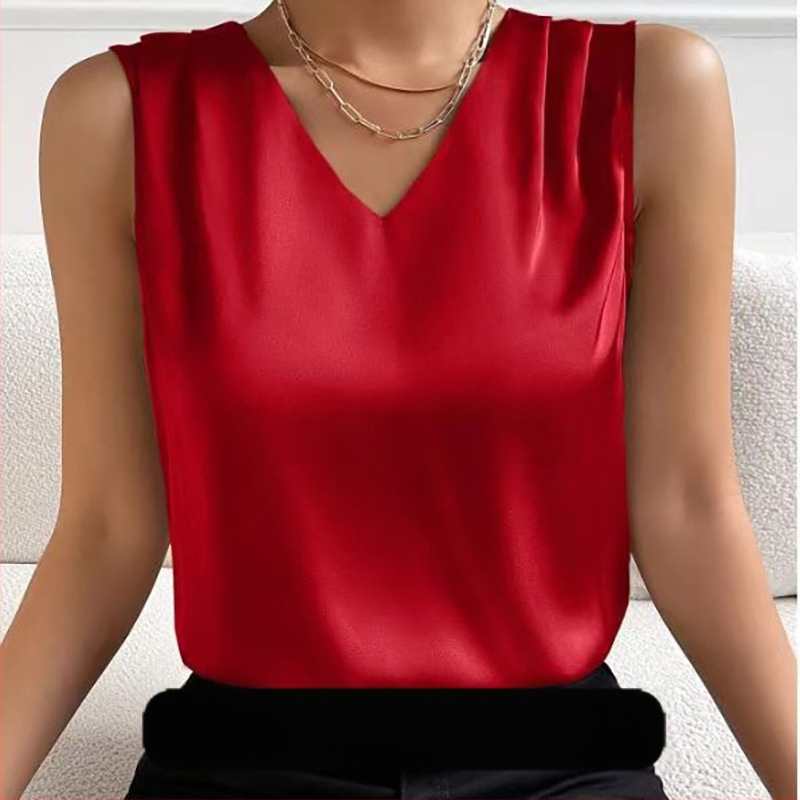 2025. aasta Amazoni Euroopa ja Ameerika piiriülene naisterõivaste satiinist ülikonna lõigatud varrukatega elegantne tööriiete vesti alumine osa