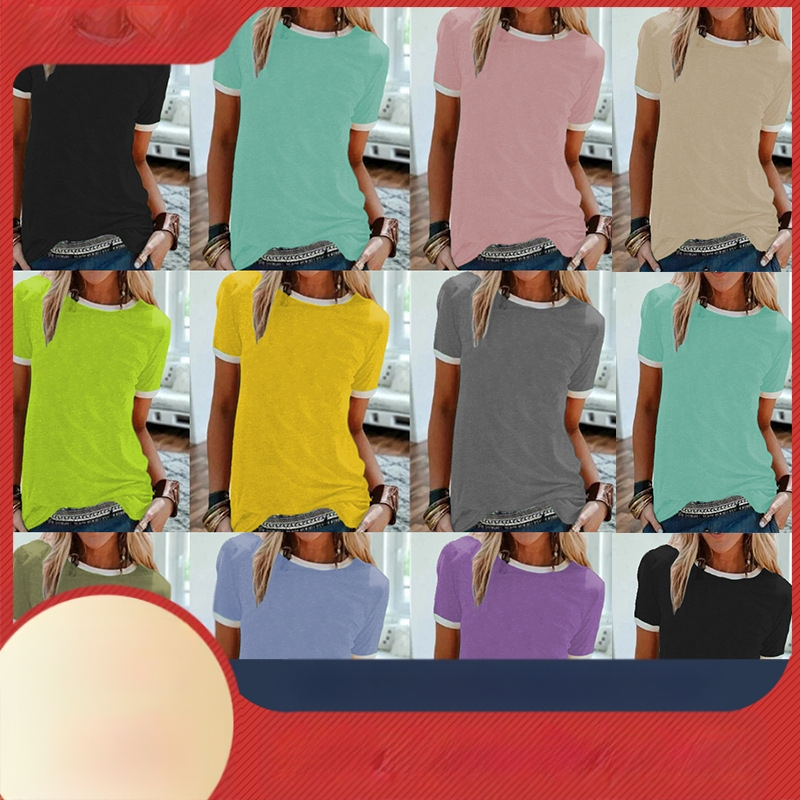 2024. Jednobojni službeni pulover sa slikom, ravni okrugli izrez, kratki rukavi, urbana ležerna osnovna košulja, majica kratkih rukava