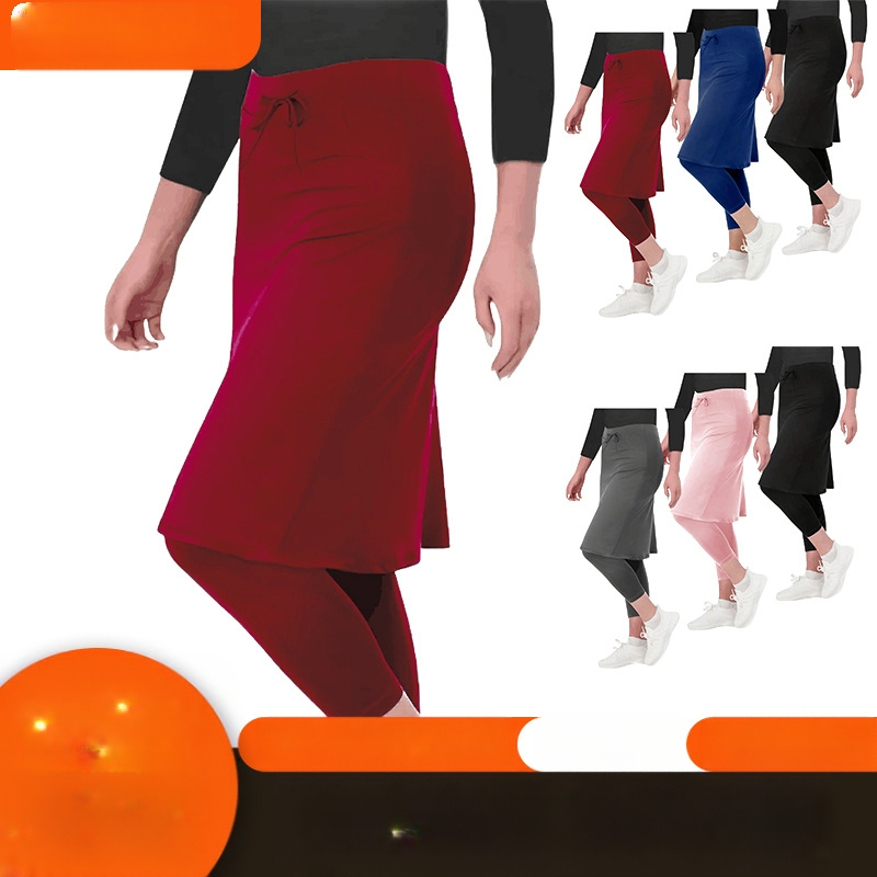 Uus toode Amazon AliExpressi väliskaubanduse naiste pingutusnööriga püksid, seelik, puusa pingul vöökoht, keha spordirinnahoidja seelikud