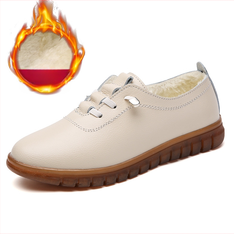 Velike ležerne kožne cipele za žene, cipele s mekim potplatom za vožnju, cipele za lijeni ples, cipele za kvadratni ples, bijele cipele, cipele za jednu osobu za četiri godišnja doba, ženske cipele