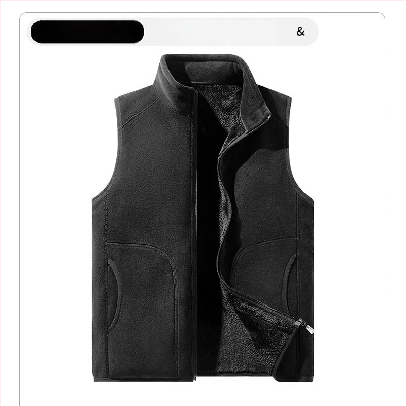 Vilnonė liemenė, pritaikyta darbo drabužiams, grupiniai drabužiai, vienspalvė, prigludusi, vertikali apykaklė, purtymo liemenė su vilnos pamušalu, sustorinta liemenė, apsiūta per visą sieną.