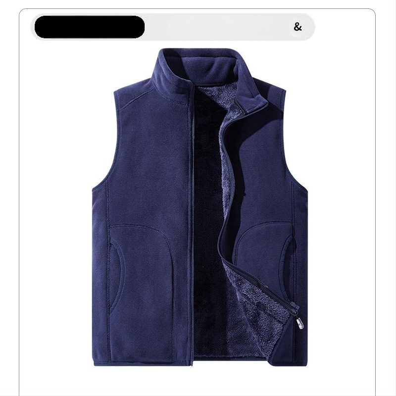 Vilnonė liemenė, pritaikyta darbo drabužiams, grupiniai drabužiai, vienspalvė, prigludusi, vertikali apykaklė, purtymo liemenė su vilnos pamušalu, sustorinta liemenė, apsiūta per visą sieną.