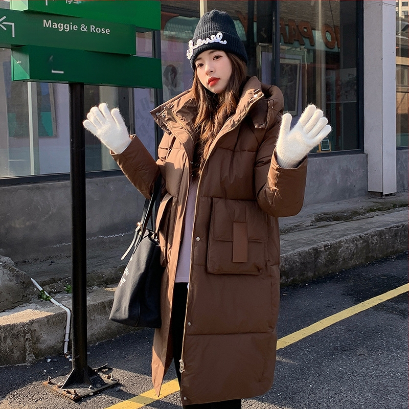 Páperová bavlnená bunda, vetruodolná, zimná, dámska, nový štýl 2025, stredne dlhá, módna, voľná, zahustená, teplá, teplý kabát v kórejskom štýle