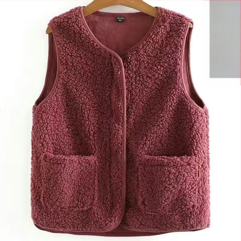 Naiste pluss-suuruses lambalihast plüüšvest 2023. aasta uus karusnahast ühes tükis vest