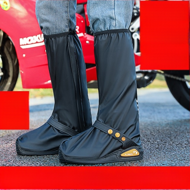 Kõrge pealispinnaga veekindel vihmakingakate kootud kangast materjalist, uus integreeritud rihmaga veekindel mootorrattasõidu meeste ja naiste pikkade kingakate