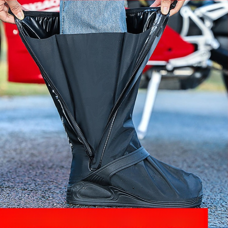 Kõrge pealispinnaga veekindel vihmakingakate kootud kangast materjalist, uus integreeritud rihmaga veekindel mootorrattasõidu meeste ja naiste pikkade kingakate