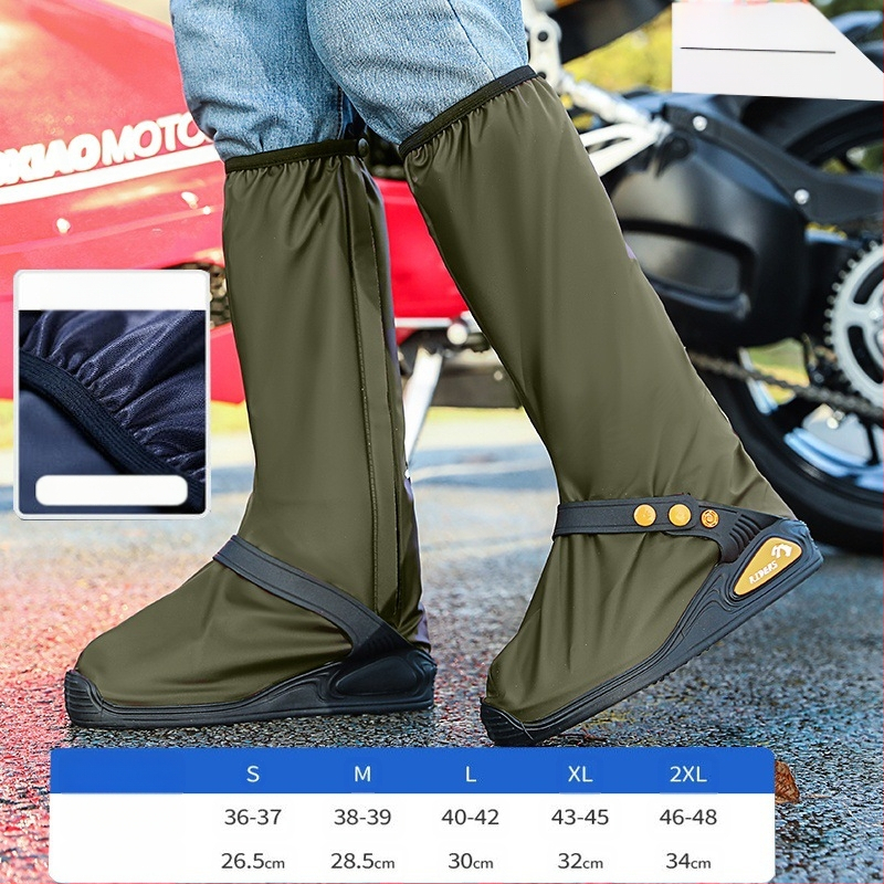 Kõrge pealispinnaga veekindel vihmakingakate kootud kangast materjalist, uus integreeritud rihmaga veekindel mootorrattasõidu meeste ja naiste pikkade kingakate