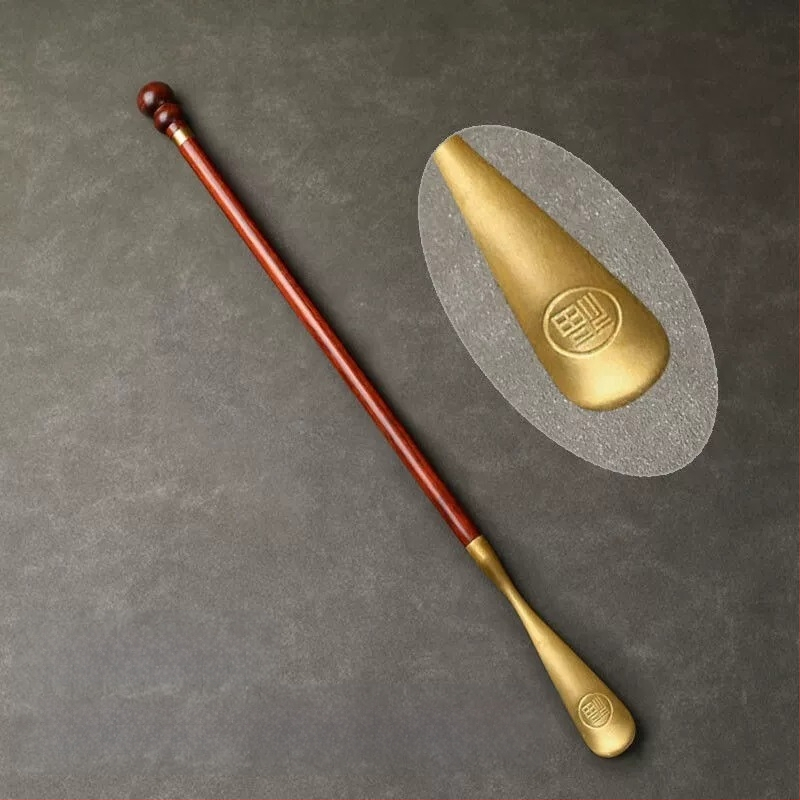 Roosipuust messingist kingatõmmits 58cm pika käepidemega majapidamises kasutatavale rasedatele naistele, mitte painduvale kaasaskantavale täispuidust sandlipuust vaskkingatõmmitsale