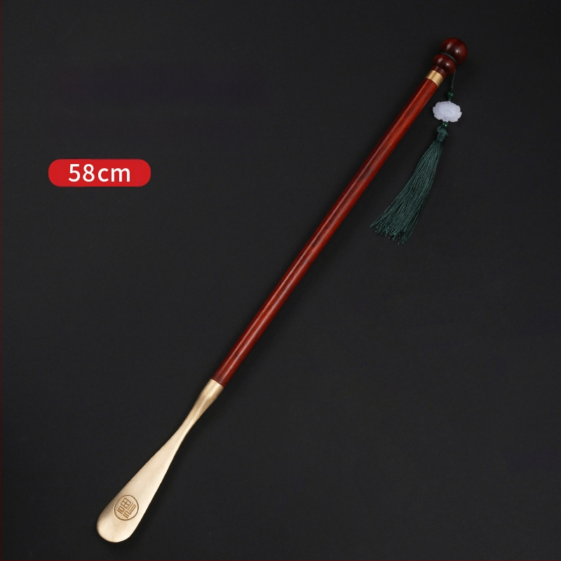 Roosipuust messingist kingatõmmits 58cm pika käepidemega majapidamises kasutatavale rasedatele naistele, mitte painduvale kaasaskantavale täispuidust sandlipuust vaskkingatõmmitsale