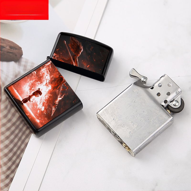 „Nezha“ periferinis žibalinis žiebtuvėlis, retro, kūrybingas, mažas, metalinis, vėjui atsparus, klasikinio stiliaus žiebtuvėlis, dovana