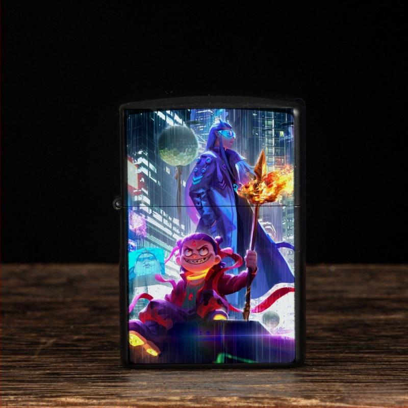 „Nezha“ periferinis žibalinis žiebtuvėlis, retro, kūrybingas, mažas, metalinis, vėjui atsparus, klasikinio stiliaus žiebtuvėlis, dovana