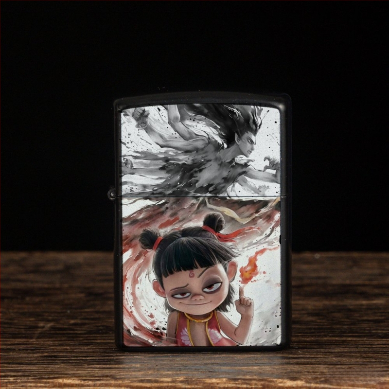 „Nezha“ periferinis žibalinis žiebtuvėlis, retro, kūrybingas, mažas, metalinis, vėjui atsparus, klasikinio stiliaus žiebtuvėlis, dovana