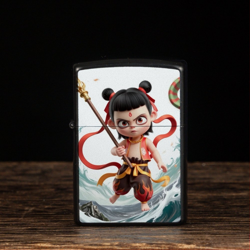 „Nezha“ periferinis žibalinis žiebtuvėlis, retro, kūrybingas, mažas, metalinis, vėjui atsparus, klasikinio stiliaus žiebtuvėlis, dovana