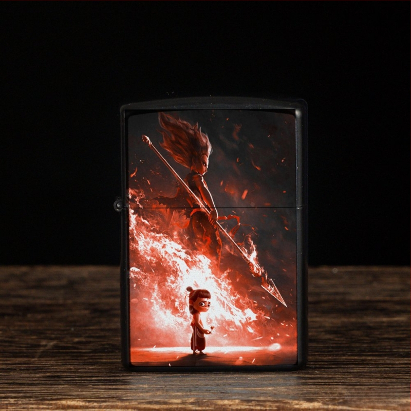 „Nezha“ periferinis žibalinis žiebtuvėlis, retro, kūrybingas, mažas, metalinis, vėjui atsparus, klasikinio stiliaus žiebtuvėlis, dovana