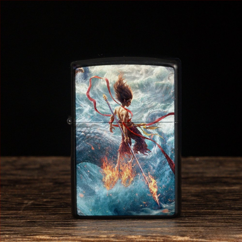 „Nezha“ periferinis žibalinis žiebtuvėlis, retro, kūrybingas, mažas, metalinis, vėjui atsparus, klasikinio stiliaus žiebtuvėlis, dovana