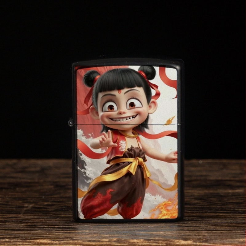 „Nezha“ periferinis žibalinis žiebtuvėlis, retro, kūrybingas, mažas, metalinis, vėjui atsparus, klasikinio stiliaus žiebtuvėlis, dovana