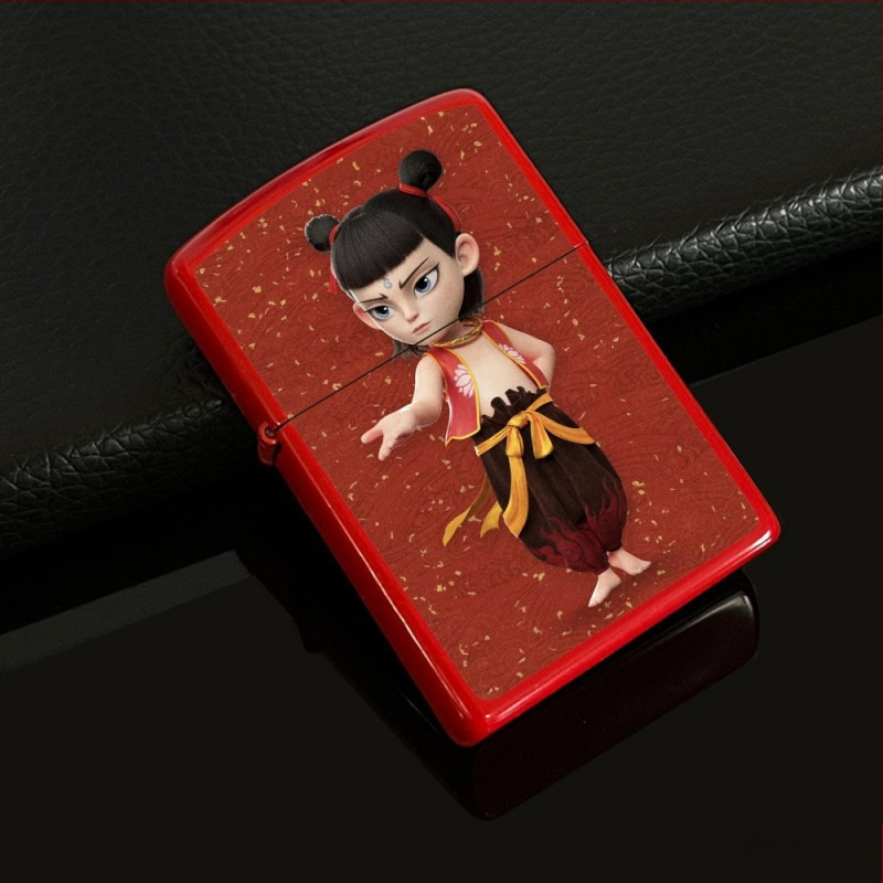 „Nezha“ periferinis žibalinis žiebtuvėlis, retro, kūrybingas, mažas, metalinis, vėjui atsparus, klasikinio stiliaus žiebtuvėlis, dovana