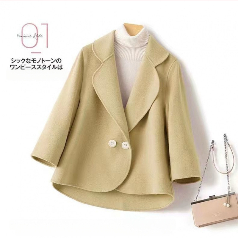 Pavasario ir rudens naujas korėjietiško stiliaus priemiestinio stiliaus moteriškas vilnonis trumpas paltas madingas kostiumas plonas kirpimas