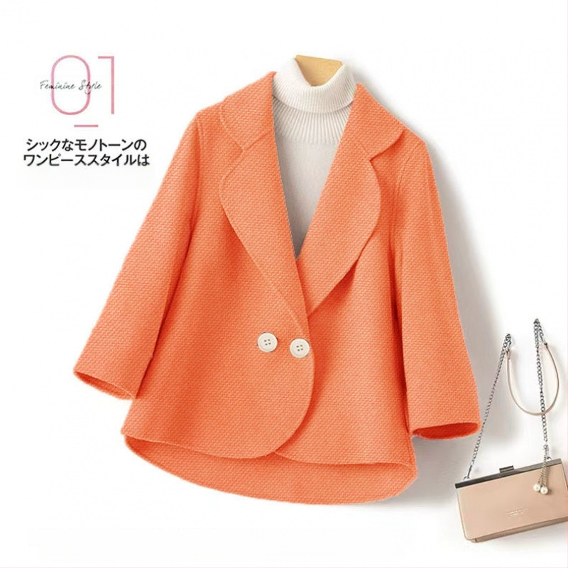 Pavasario ir rudens naujas korėjietiško stiliaus priemiestinio stiliaus moteriškas vilnonis trumpas paltas madingas kostiumas plonas kirpimas