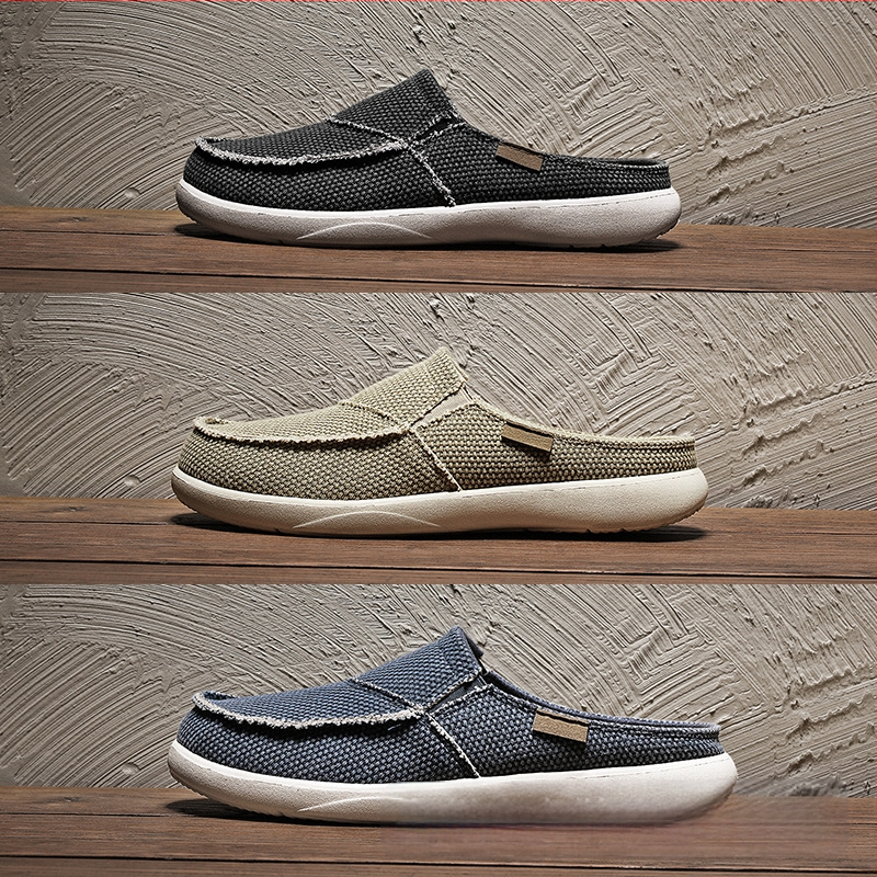 [Фабричен аутлет] Трансгранични големи мъжки летни леки дишащи чехли с половин плъзгане за шофиране, размер 47