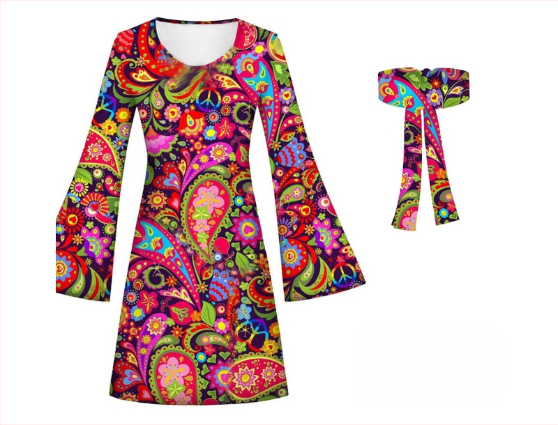 Amazoni retro 70ndate halloweeni hipi hipi kostüüm ööklubi baaripeo lavaesinemise kostüüm