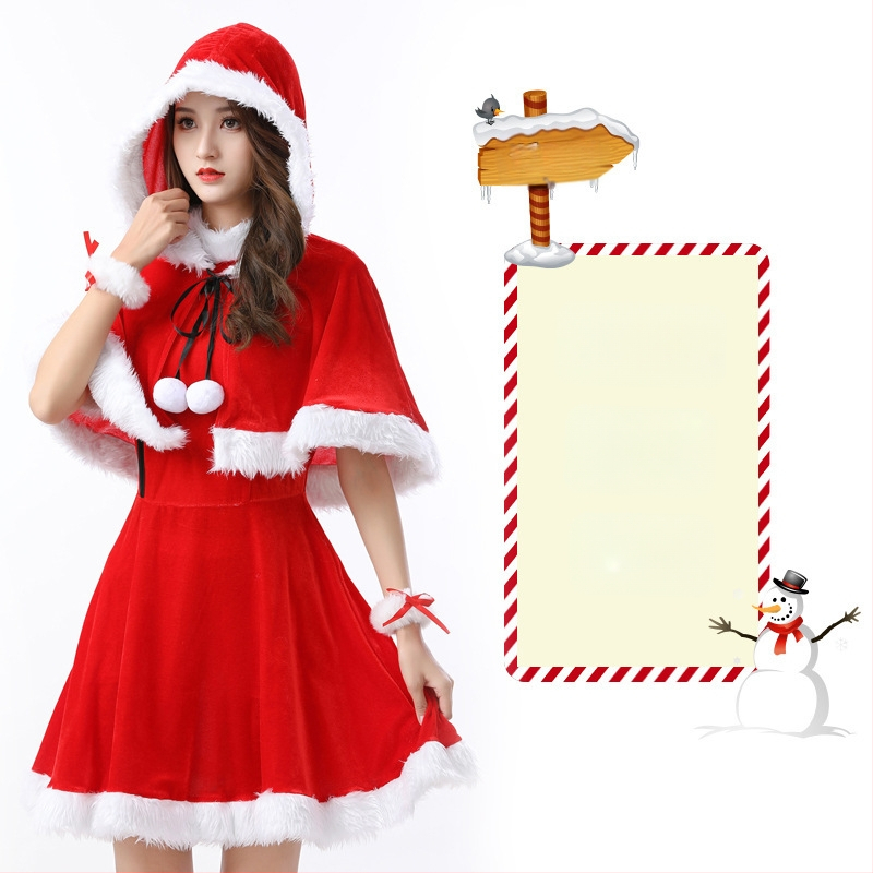 Seksikad valged kohevad jõuluriided laos Jõulukostüüm Kuldse sametkangast jänkutüdruku kostüüm Lavaesinemine