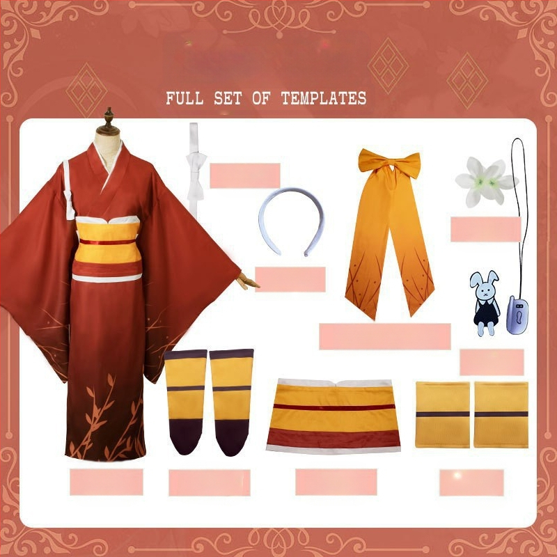 Wenhao metskoer cosplay ülikond cosplay ülikond nott lumi kevad peegel lill cos ülikond hommikumantel kimono rollimänguülikond