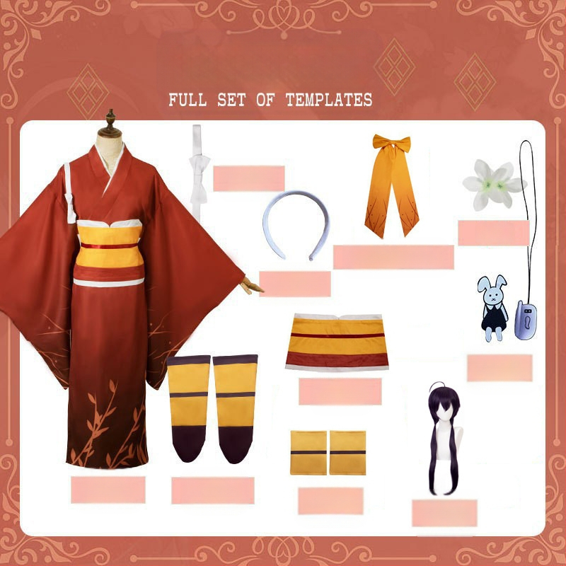 Wenhao metskoer cosplay ülikond cosplay ülikond nott lumi kevad peegel lill cos ülikond hommikumantel kimono rollimänguülikond