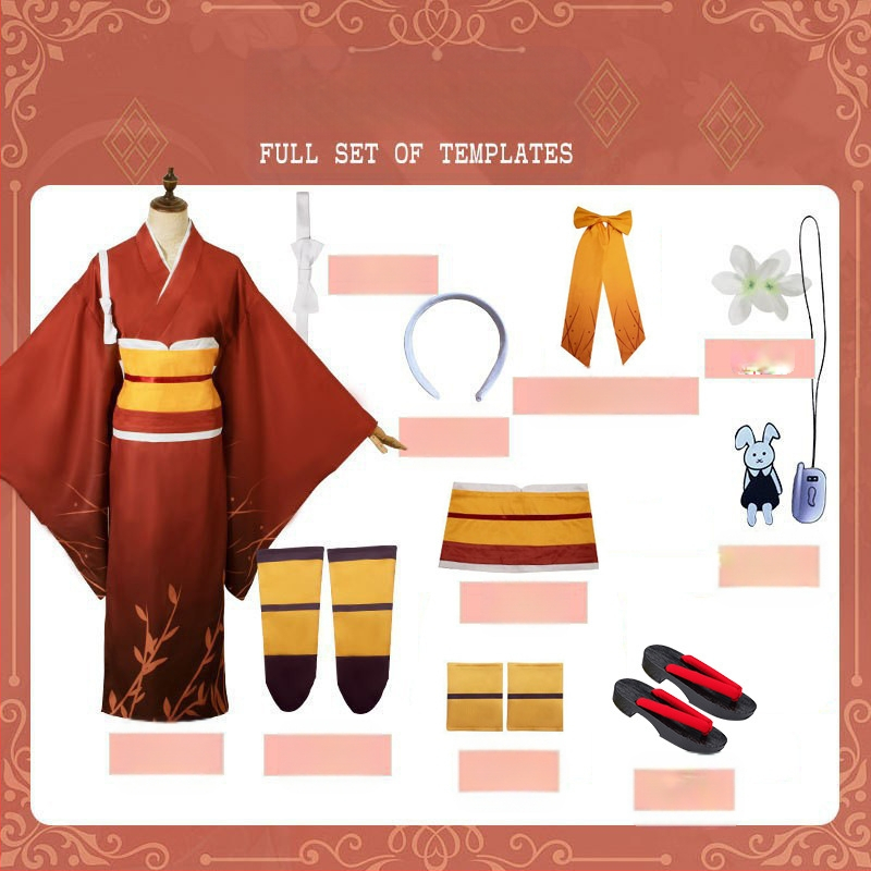 Wenhao metskoer cosplay ülikond cosplay ülikond nott lumi kevad peegel lill cos ülikond hommikumantel kimono rollimänguülikond