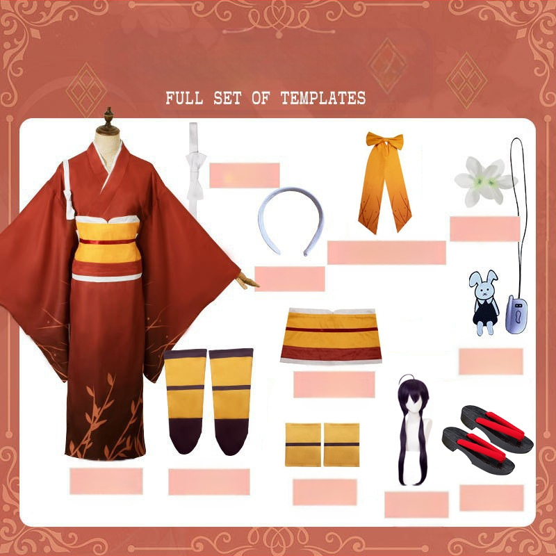 Wenhao metskoer cosplay ülikond cosplay ülikond nott lumi kevad peegel lill cos ülikond hommikumantel kimono rollimänguülikond