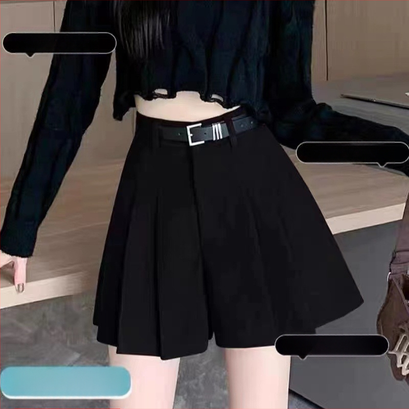 Pantaloni scurți din catifea reiată kaki pentru femei, toamna și iarna, talie înaltă, îmbrăcăminte exterioară, pantaloni europeani, fustă casual Maillard, linie A, plisată, pantaloni