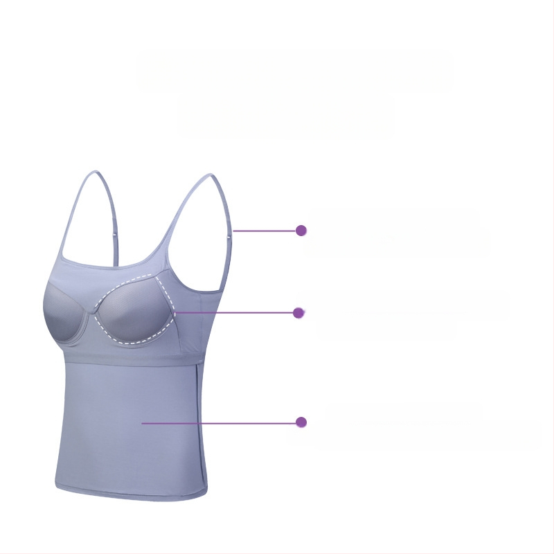 Kevad ja sügis Uus kammitud puuvillast pikk naiste topp, millel on rinnapadjaga integreeritud korv, naistele suvine