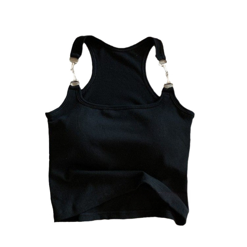 Valge I-kujuline vest naistele, sisemine aluspesu rinnapadjaga, ilus seljapesu, kuum tüdruk, seksikas pealisriietus, rinnaümbrisega topp