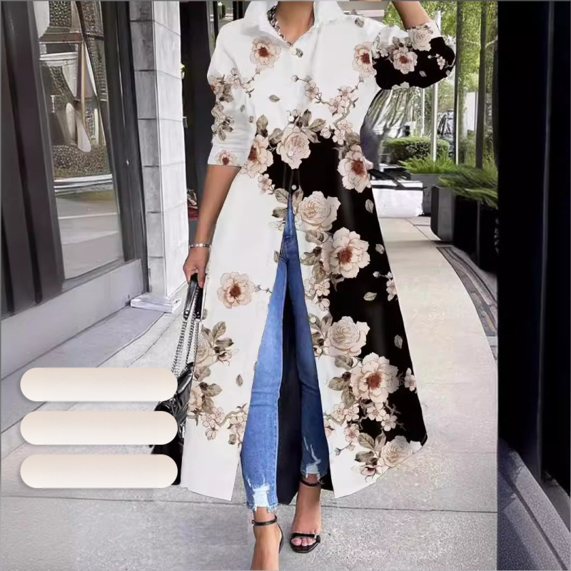 Aliexpress Amazon Independent Site 2025 Nova ženska haljina dugih rukava u blagdanskom stilu srednje duljine s A-krojem i suknjom