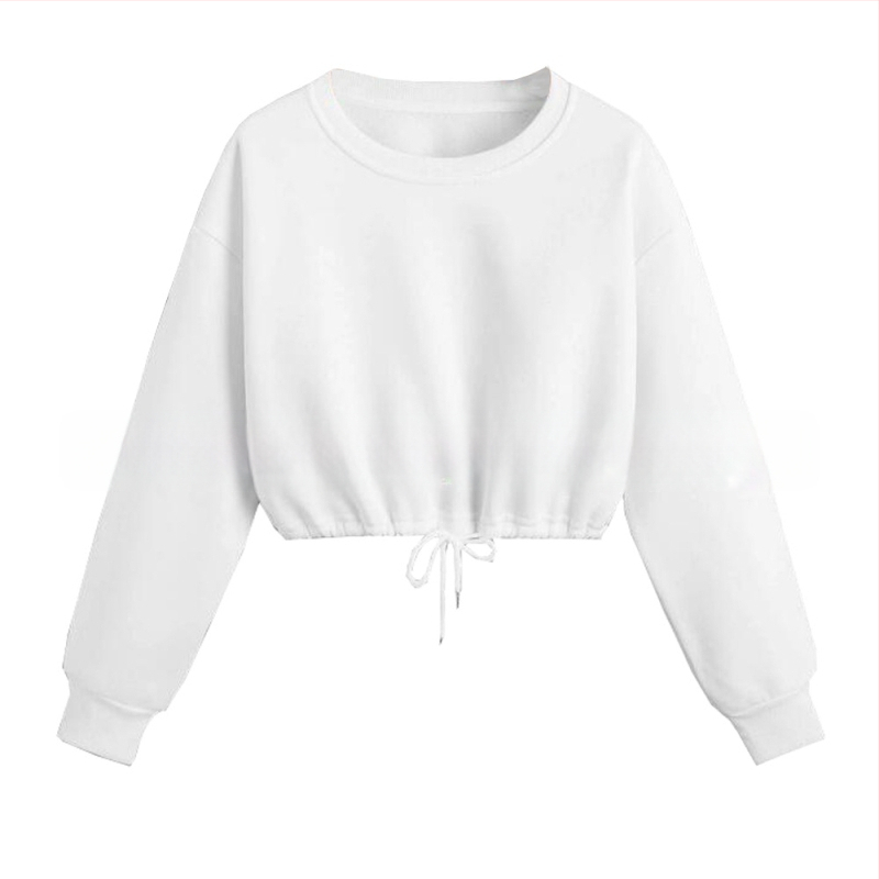 Hanorace cu croială slim fit, cu buric expus, culoare solidă, hanorace pentru femei, bluze sexy, 653 Nr. articol