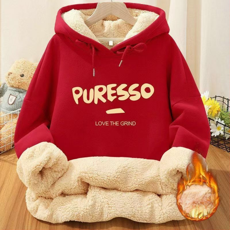 Nova zimska majica s kapuljačom od janjeće vune s flis podstavom, plus size, za muškarce i žene, ležerna zimska odjeća 1/2