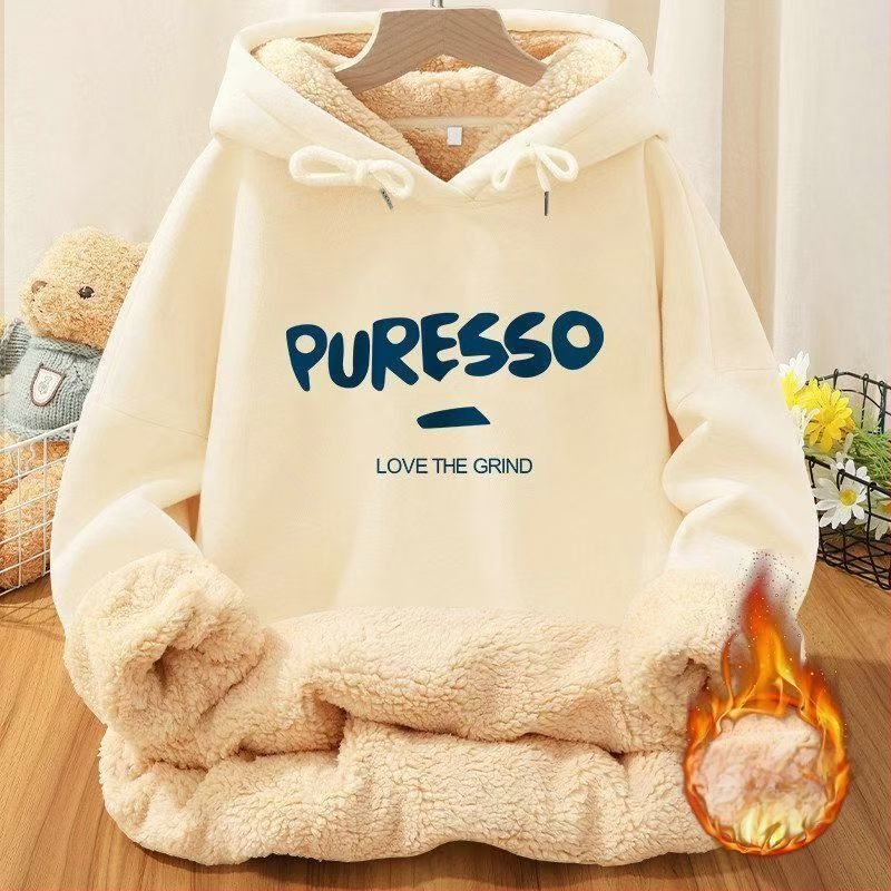 Nova zimska majica s kapuljačom od janjeće vune s flis podstavom, plus size, za muškarce i žene, ležerna zimska odjeća 1/2