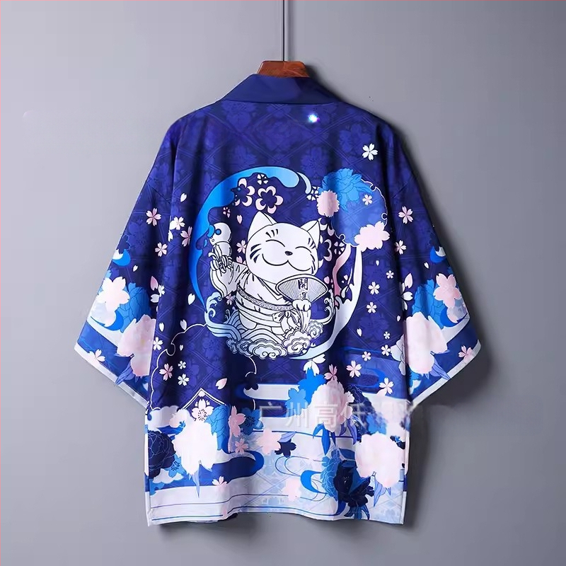 2024 Amazon Cross-border Ново японско анимационно 3D отпечатано кимоно за мъже и жени, наметало, връхно облекло, пижами, кардигани, лято
