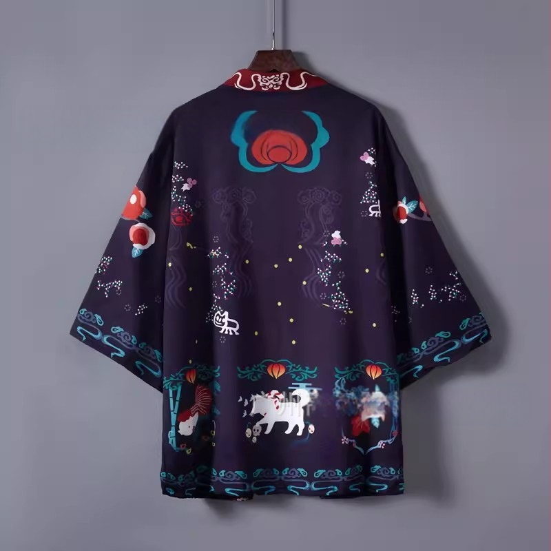 2024 Amazon Cross-border Ново японско анимационно 3D отпечатано кимоно за мъже и жени, наметало, връхно облекло, пижами, кардигани, лято