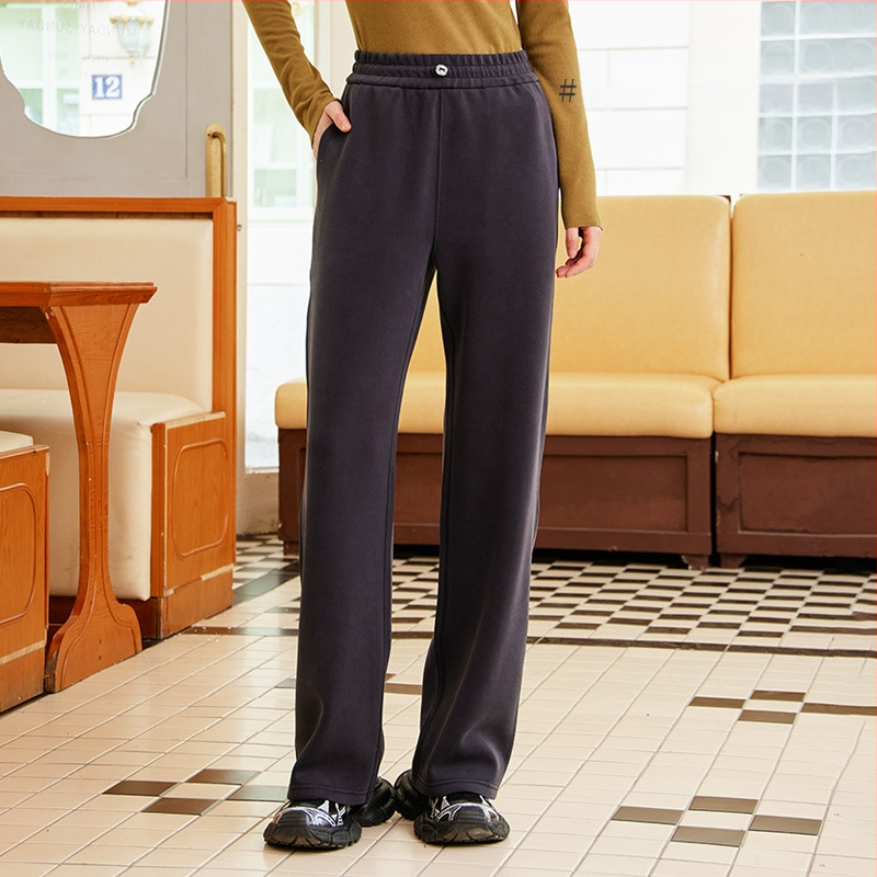 Sieviešu Lanjing modālas pavasara un rudens korejiešu stila treniņbikses, kas slaidina miesas sajūtu, dobas, siltas, siltumu uzglabājošas platas bikses.