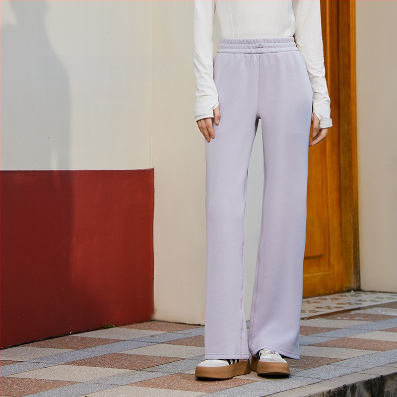 Naiste dressipüksid Lanjing modaal kevad- ja sügispüksid Korea stiilis salendavad püksid, liha meenutavad, õõnsad, soojad ja soojust salvestavad laiad püksid.