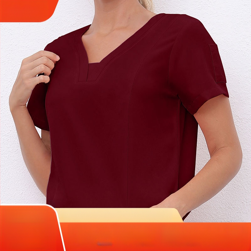 Pesuriided V-kaelusega pluusid hambaarstile, õele, kirurgilistele riietele, meeste ja naiste lühikeste varrukatega, elastsed, kiiresti kuivavad õe riided